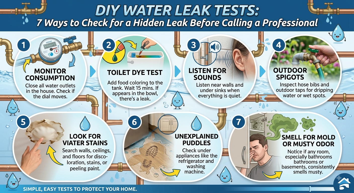 DIY Water Leak Tests: 7 Ways to Check for a Hidden Leak Before Calling a Professional