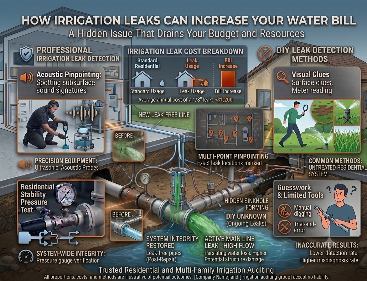 Professional Irrigation Leak Detection vs. DIY Methods