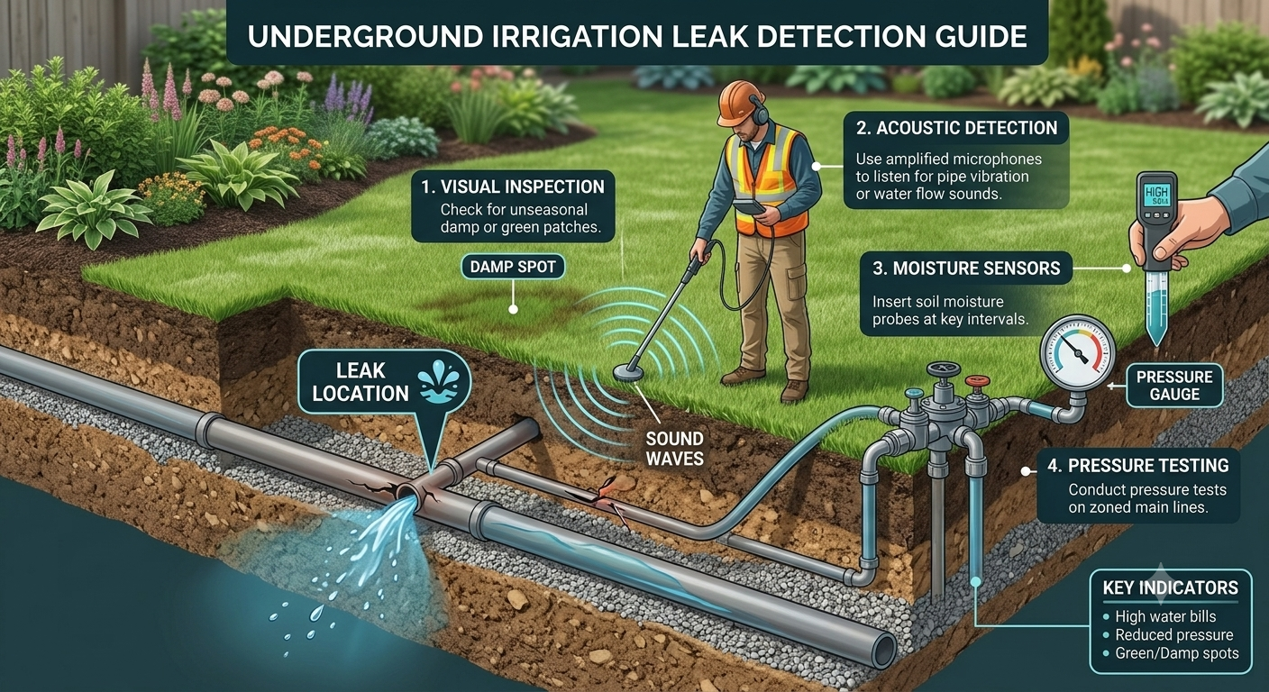 How to Detect an Underground Irrigation Leak