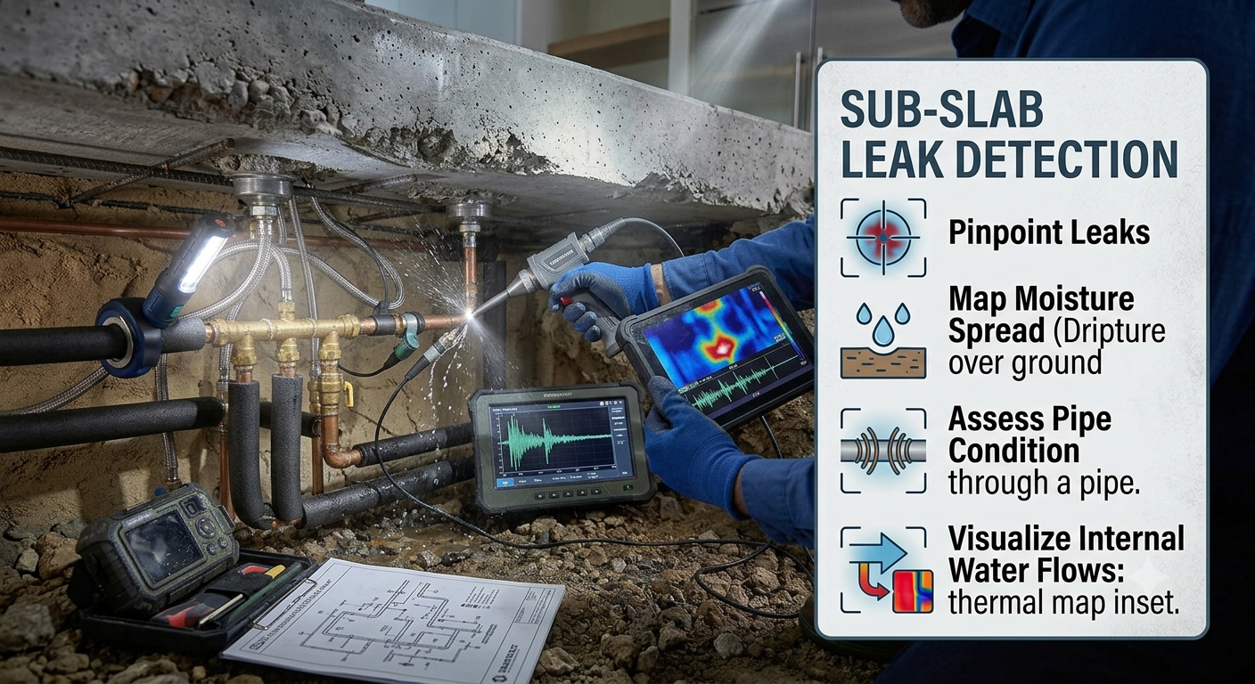 How to Find a Water Leak Under a Concrete Floor